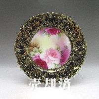 オールドノリタケ コバルト金盛薔薇文プレート