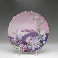 オールドノリタケ S.Ogawaサイン入白花文飾皿