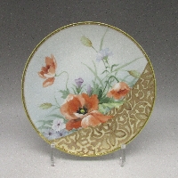 オールドノリタケ 金彩芥子花文プレート