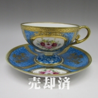 オールドノリタケ 金盛り花文カップ＆ソーサー