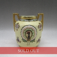 オールドノリタケ 孔雀鳥文花瓶