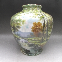 プレミアノリタケ M.Ijiriサイン入り山岳風景文花瓶