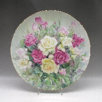 プレミアノリタケ Otojiro.Nサインり薔薇文飾皿