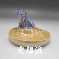 オールドノリタケ 犬フィギュア付ピンディッシュ