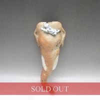 隅田焼 井上良斎 高浮彫人物図象形掛花入れ