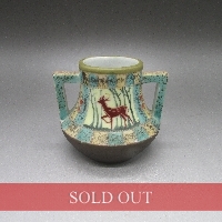 オールドノリタケ 盛り上げ鹿文花瓶