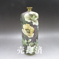 オールドノリタケ 黒地芥子花文花瓶