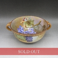 オールドノリタケ 果物文エナメル盛把手付ボウル