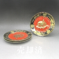 オールドノリタケ 金盛り唐草文プレートセット