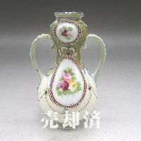 オールドノリタケ 盛り上げ花文小花瓶