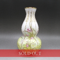 オールドノリタケ 金盛芥子花文瓢箪型花瓶