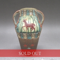 オールドノリタケ シルエット鹿文花瓶