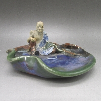 隅田焼 香二 高浮彫僧侶図鉢