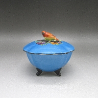 オールドノリタケ 鳥フィギュア付カバーボックス