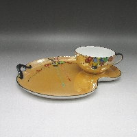 オールドノリタケ アールデコ提灯文スナックセット