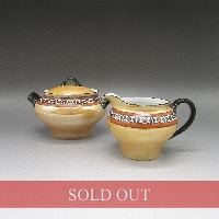オールドノリタケ アールデコ奇絵文シュガー&クリーマー