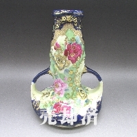 オールドノリタケ コバルト金盛薔薇文花瓶