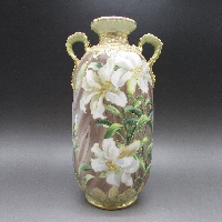 オールドノリタケ 百合花文把手付花瓶