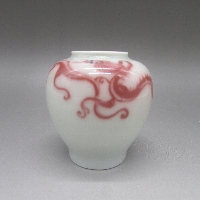 隅田焼 良斎 龍文小花瓶