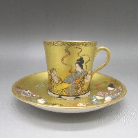 薩摩焼 錦光山 七福神文洋茶碗