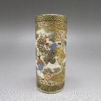 薩摩焼 保土田 人物風俗文花瓶