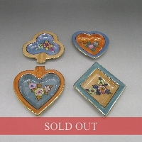 オールドノリタケ アールデコ花文トランプ柄灰皿セット