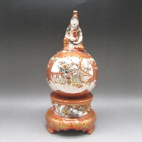 九谷焼 人物風俗文香炉