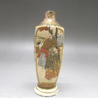 薩摩焼 鏑木 人物風俗文花瓶