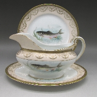 オールドノリタケ 魚文グレイビーボートセット