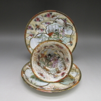 オールドノリタケ 芸者文トリオ