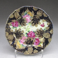 オールドノリタケ コバルト金盛り薔薇文皿