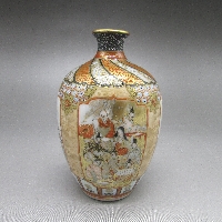 九谷焼 人物風俗文花瓶