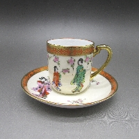 オールドノリタケ 芸者文デミタスカップ＆ソーサー