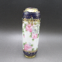 オールドノリタケ コバルト金盛り花文花瓶