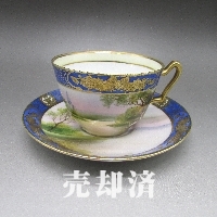 オールドノリタケ 金彩風景文カップ＆ソーサー