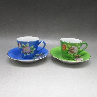 オキュパイド・ジャパン 花文カップ＆ソーサー