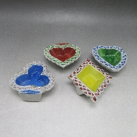 オキュパイド・ジャパン トランプ文ピンディッシュ4点セット