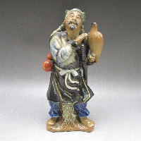 隅田焼 良斎 鷹匠の置物