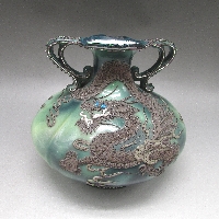 オールドノリタケ 龍盛り上げ花瓶