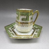 オールドノリタケ 金点盛り六角C＆S