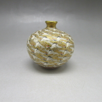 薩摩焼 桓山 鶴文花瓶