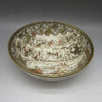 薩摩焼 桓山 人物風景文鉢