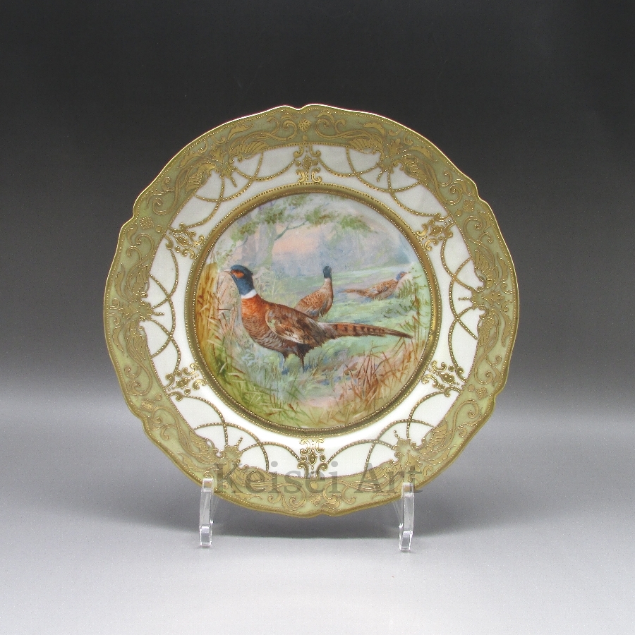 オールドノリタケアールデコ金彩飾鉢南国鳥フィギュリンマルキ印里帰り品